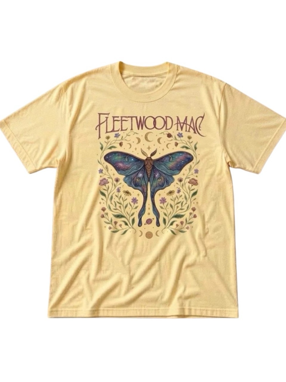 Yellow Fleetwood Mac Moth Graphic Tee